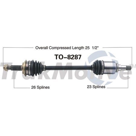 Surtrack Axle Cv Axle Shaft, To-8287 TO-8287